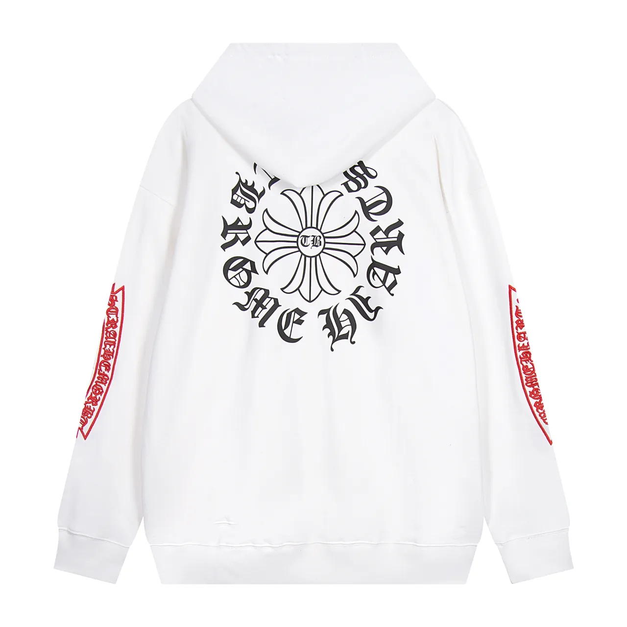 P270 Chrome Hearts Chrome Hearts Slogan Logo Hooded Sweatshirt Size: S M L XL Color: Black, White